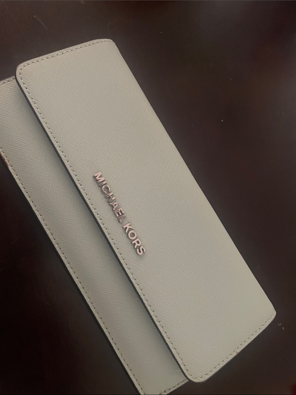 Michael Kors Pale Gray Leather Continental Wallet